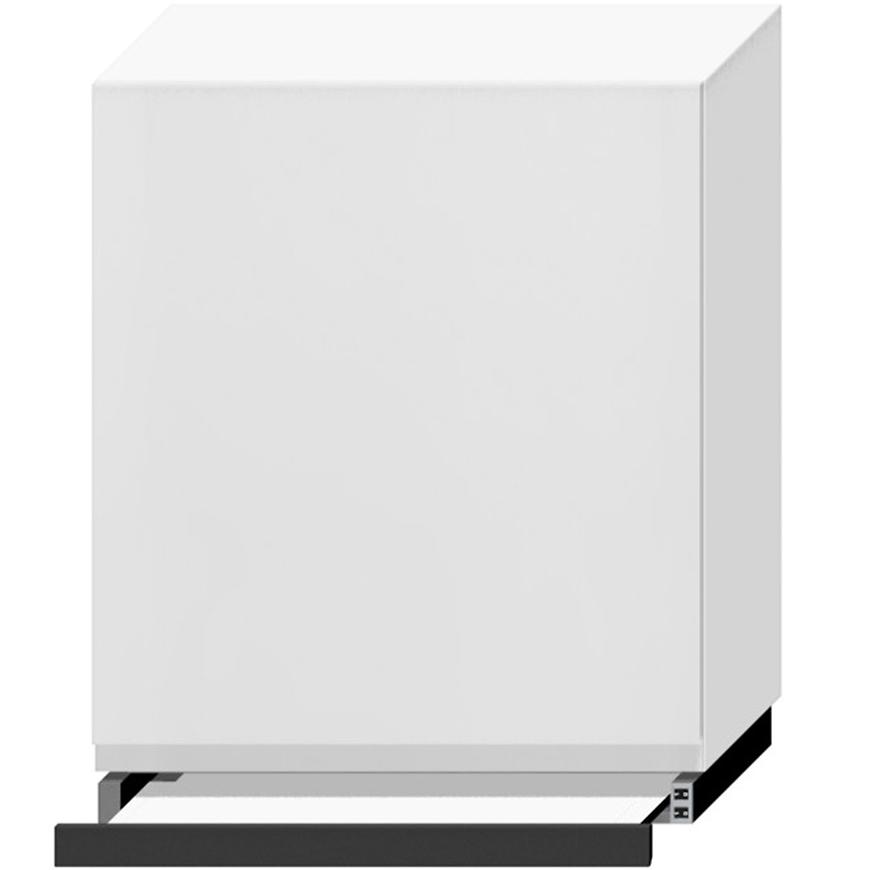 Kuchyňská skříňka Livia W60/68 Slim Pl s černou digestoří světle šedá mat/bílá Baumax