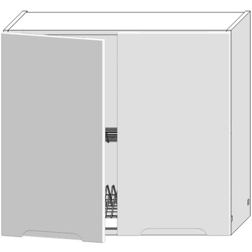 Kuchyňská skříňka Zoya W80su alu bílý puntík/bílá Baumax