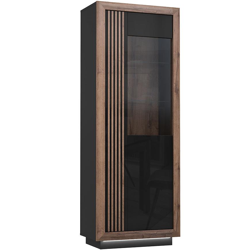 Vitrína ACHACY dub ušlechtilý/černá Baumax