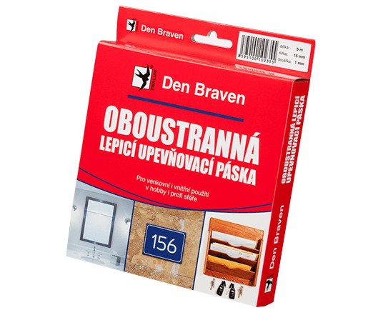 Páska lepicí oboustranná bílá 5m Den Braven - 15x2mm