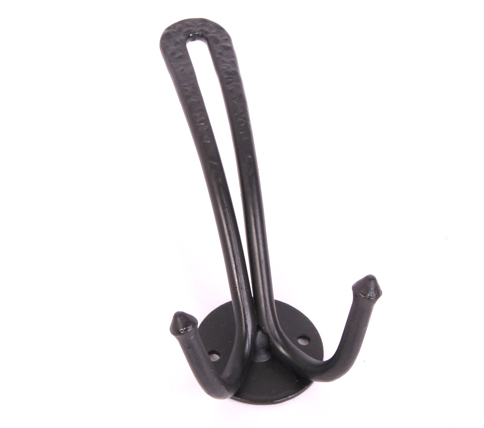 Věšák kovaný velký 2 háčky černý