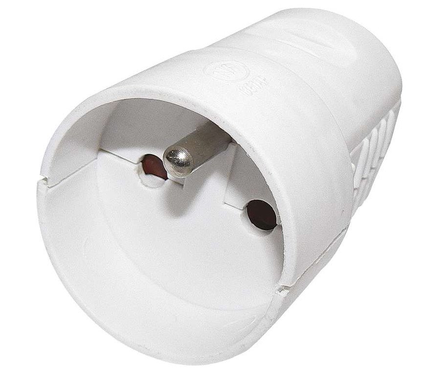 Zásuvka spojovací bílá 250V/16A