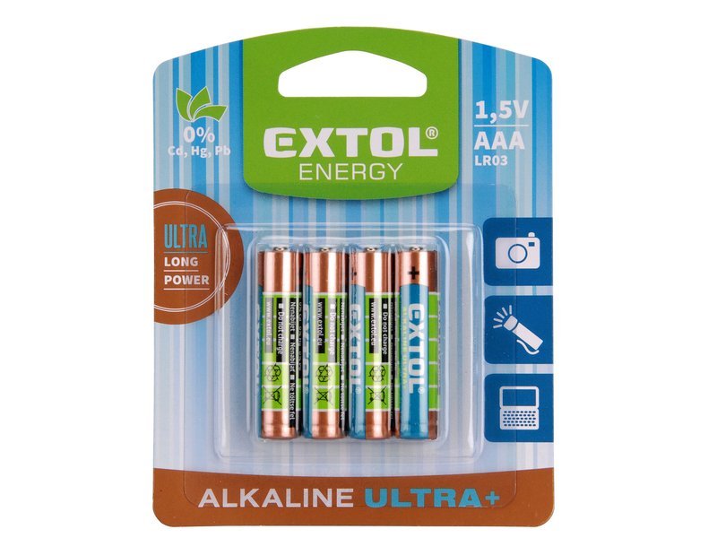 Baterie Extol alkalické LR03 (AAA