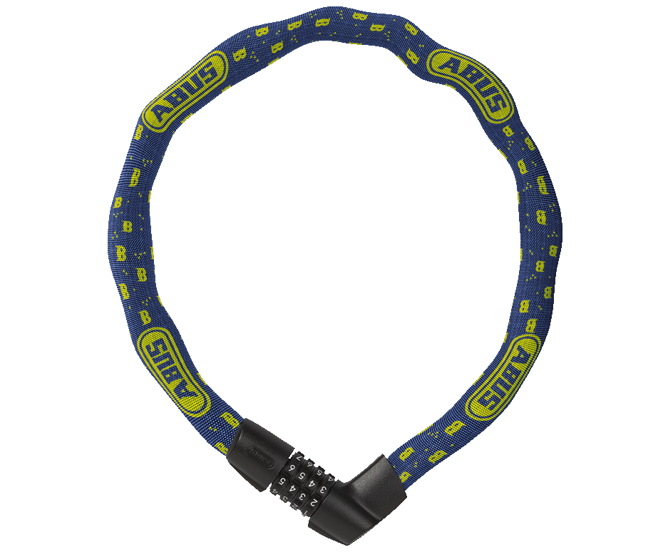 Zámek řetězový kódový 1385 Abus TRESOR - 1385/75 modrý s maskami