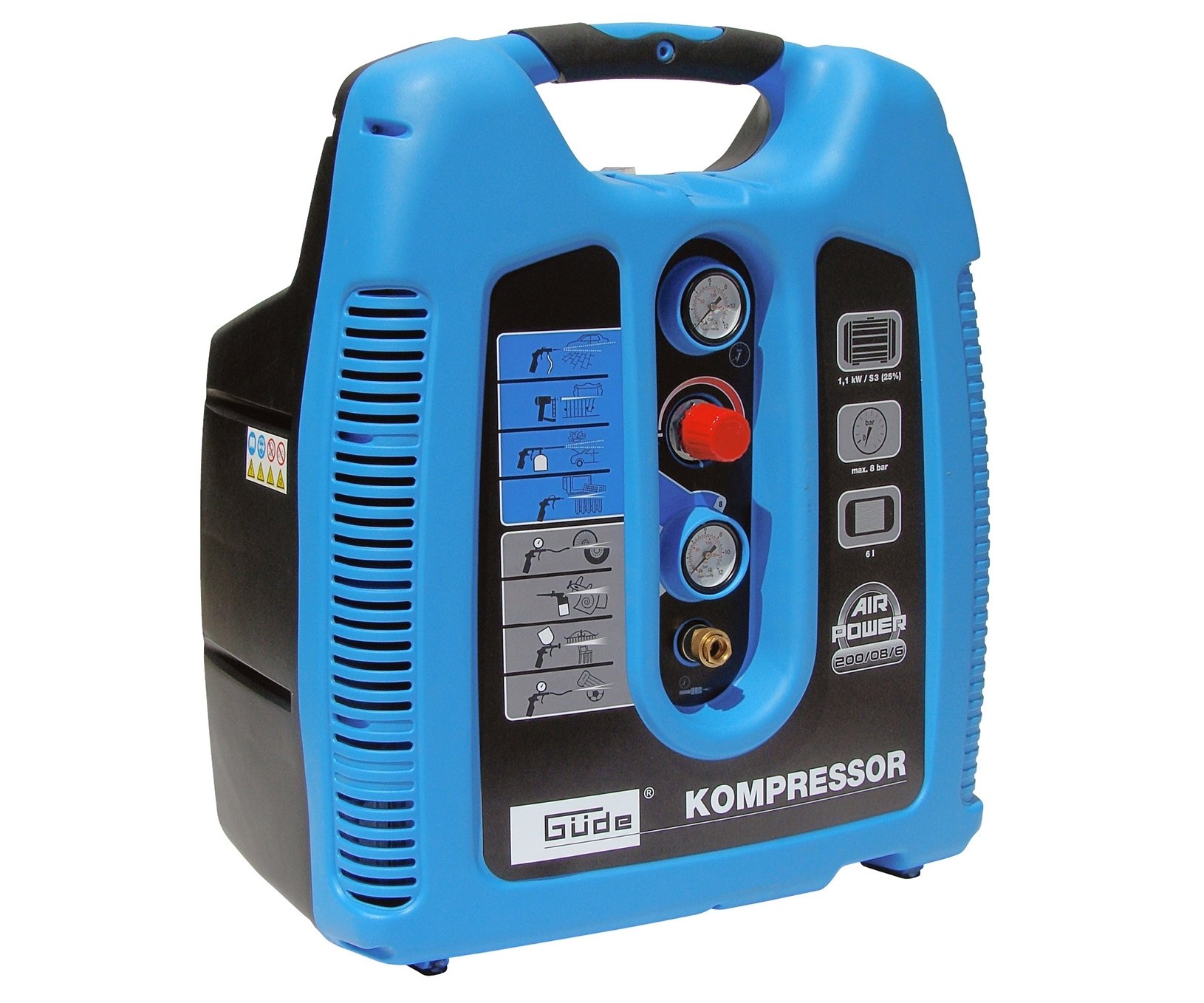 Güde AIRPOWER 200/8/6 bezolejový kompresor 1100W