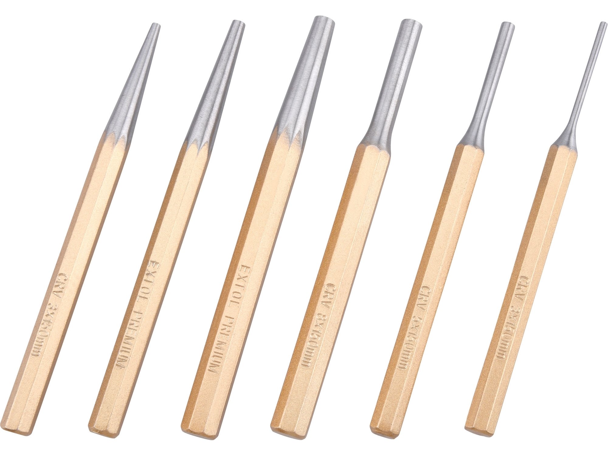 Sada průbojníků a vyrážečů 6ks Extol Premium 8801823