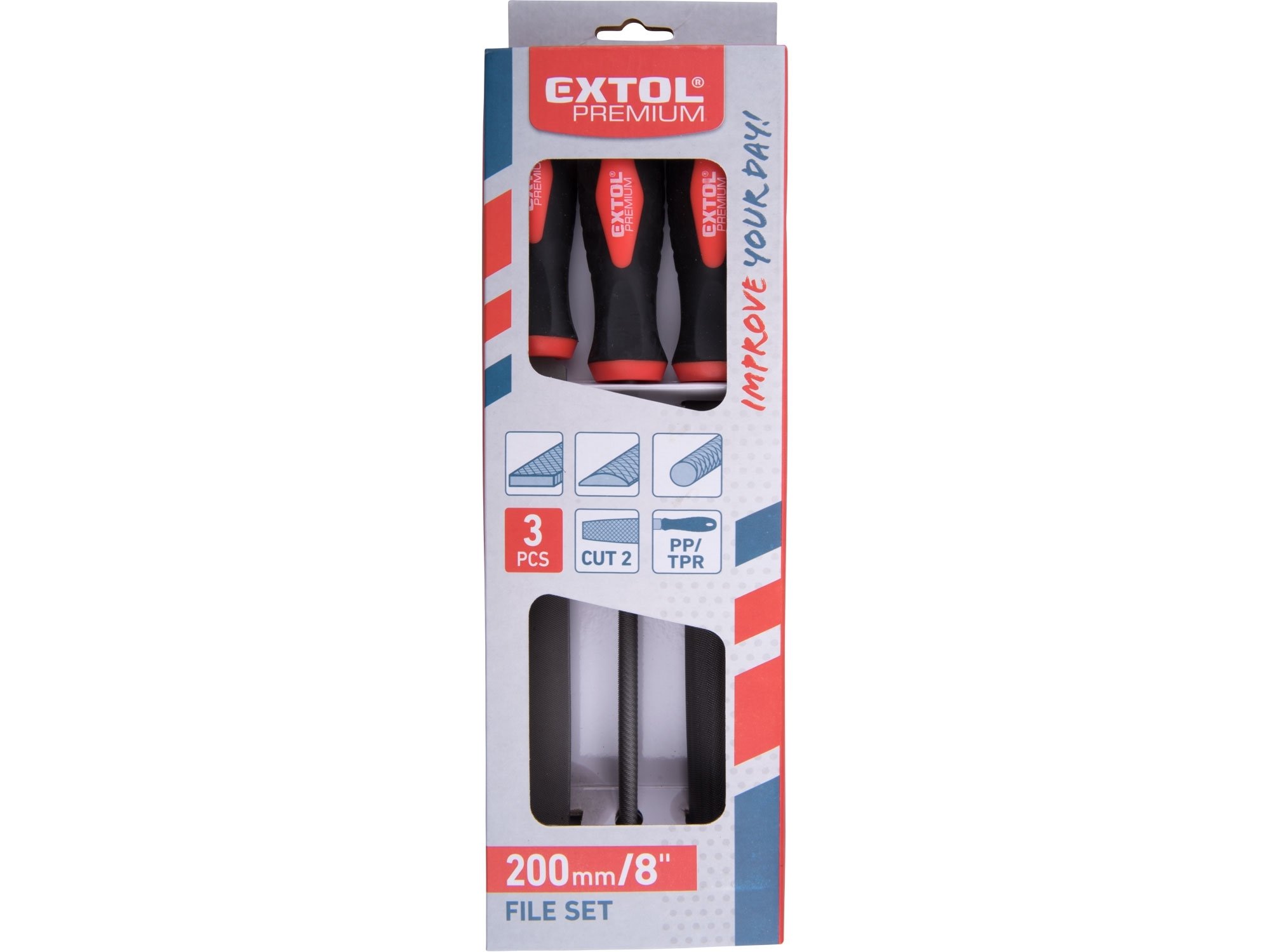 Sada pilníků ergo 200mm 3ks Extol Premium 8803610