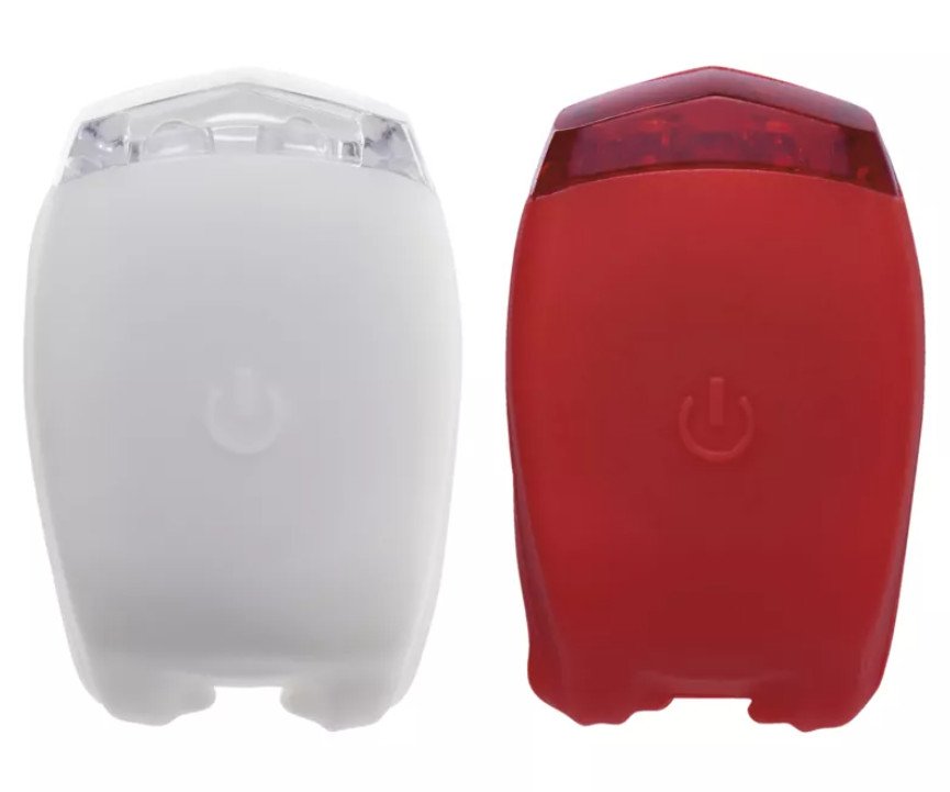 Svítilna na kolo 2xLED 2xCR2032 sada přední/zadní