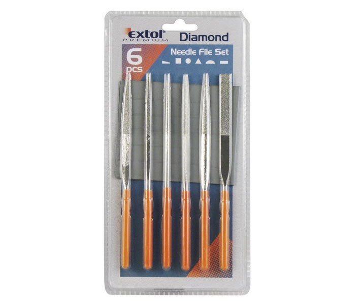 Sada jehlových diamantových pilníků 6ks Extol Premium 8803806