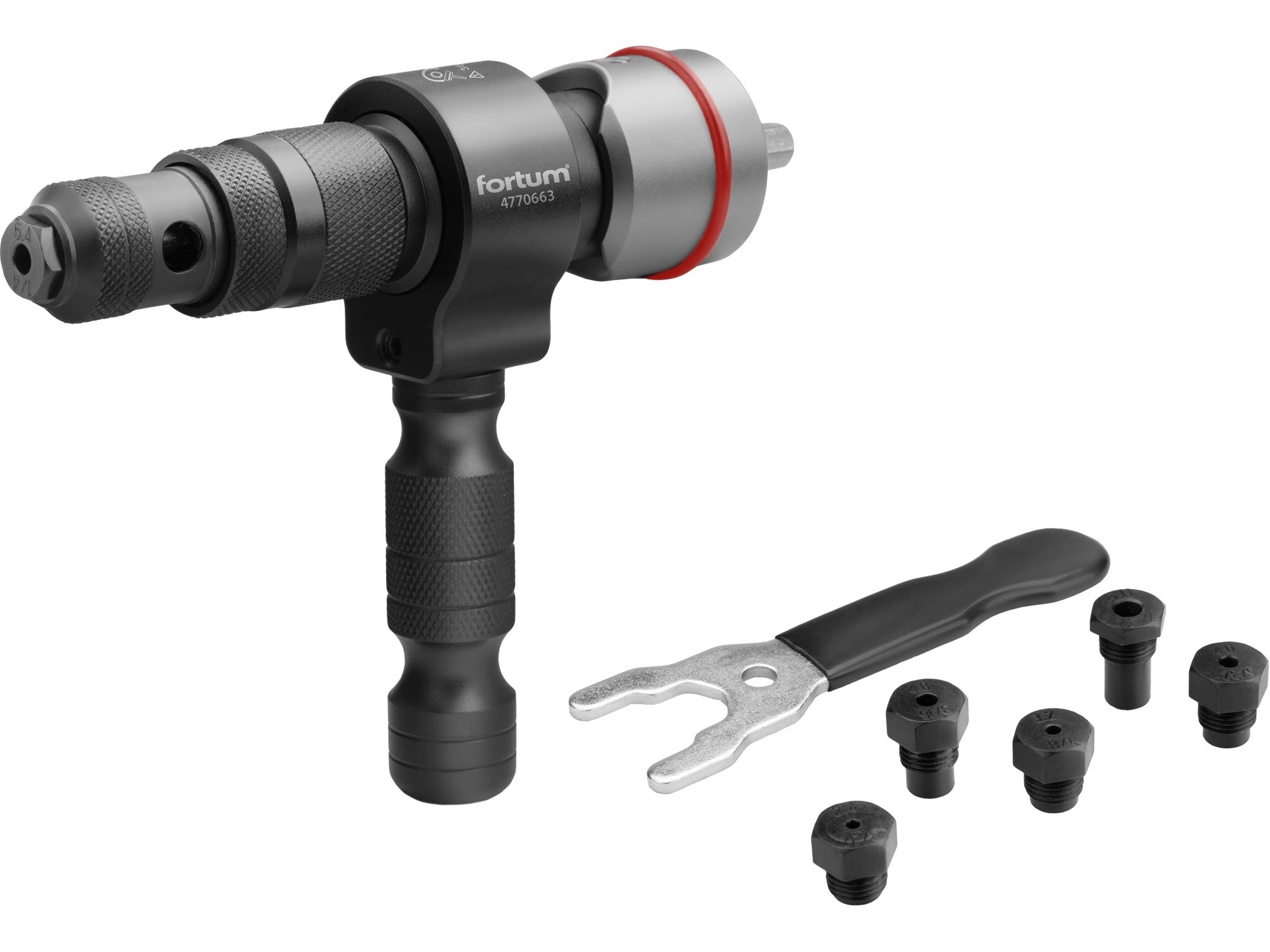 Nýtovací nástavec pro vrtačku na trhací nýty Fortum 4770663
