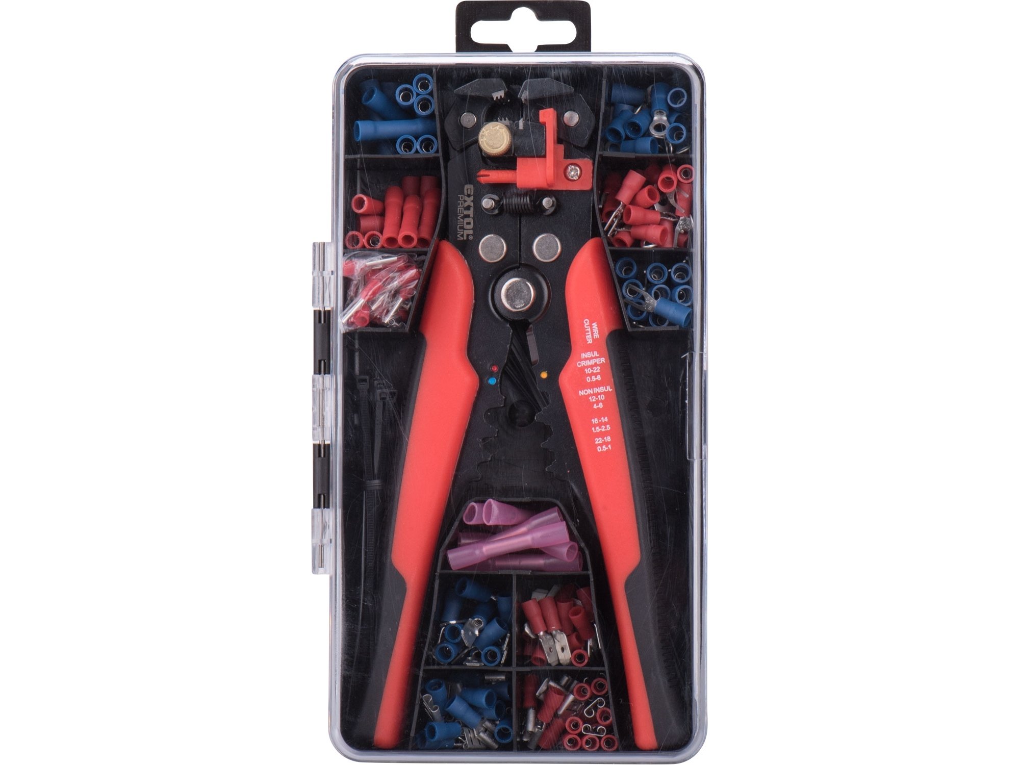 Kleště odizolovací a krimpovací automatické v sadě Extol Premium 8831126