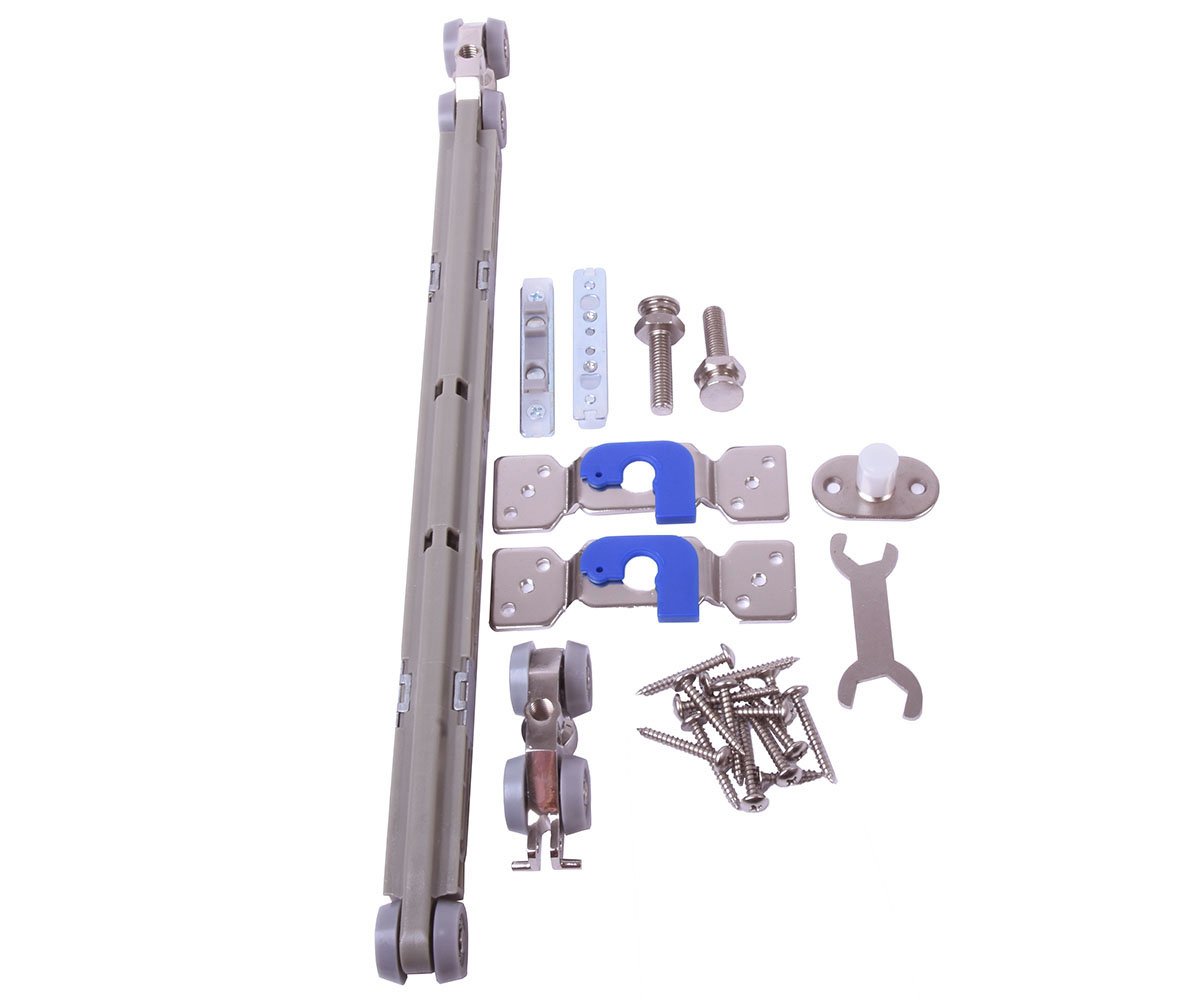 Kování na posuvné dveře Decentis s tlumičem DISoft - sada vozíků bez lišty