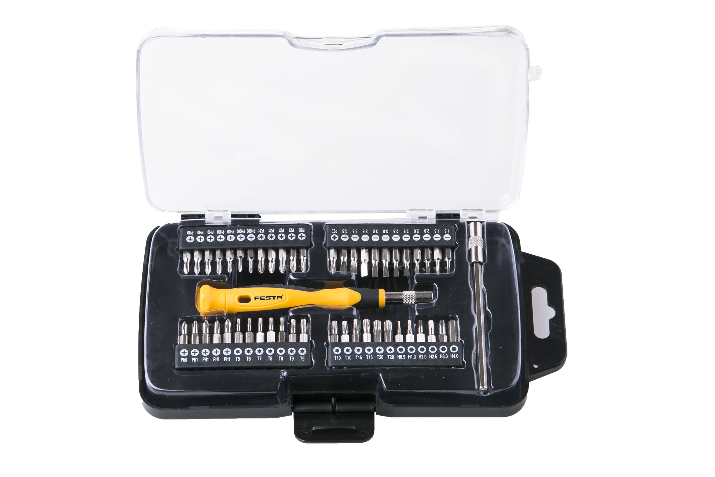 Sada bitů hodinářských 50ks s rukojetí Festa