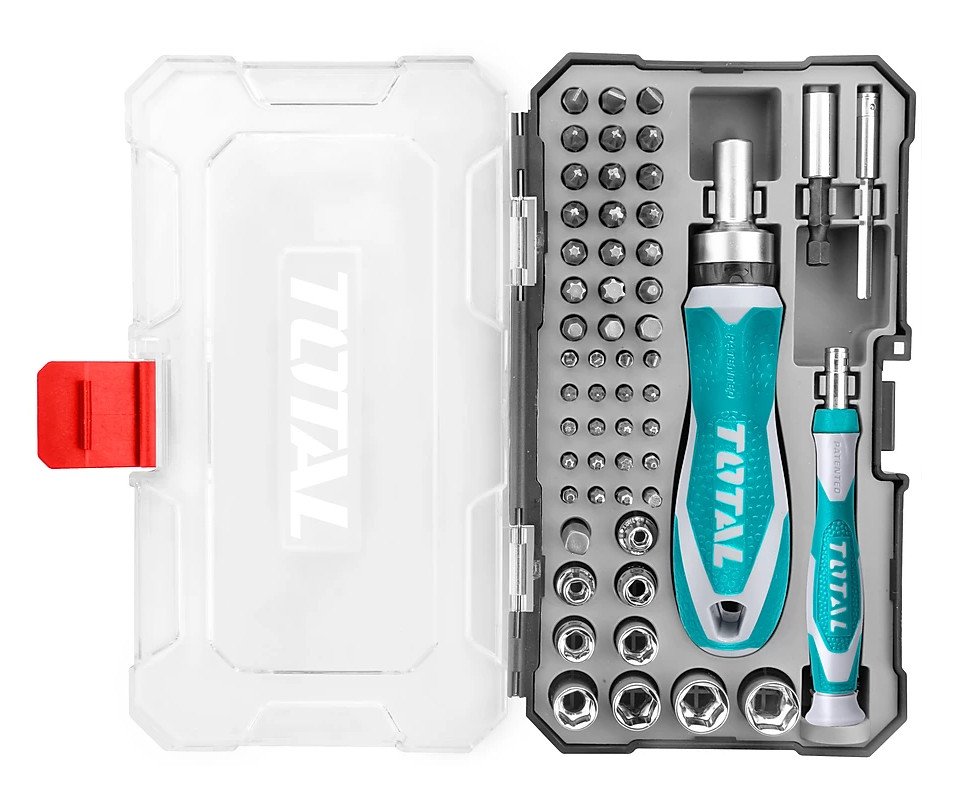 Sada bitů hodinářských a hlavic 55ks s rukojetí Total TACSD30556