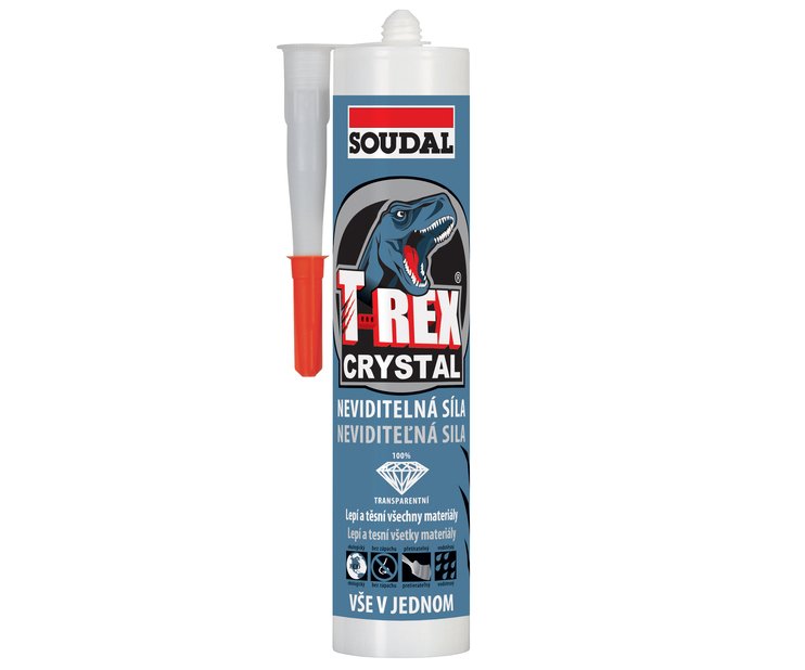 Lepidlo montážní T-Rex Crystal 290ml Soudal
