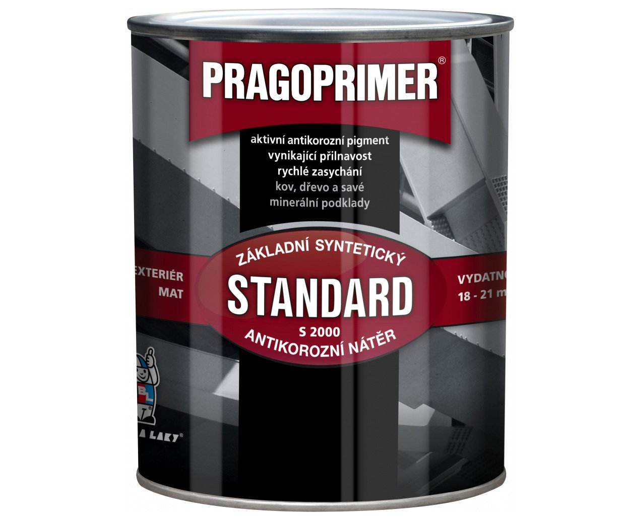 Pragoprimer S2000 základní syntetická barva - 0840 červenohnědá 4l