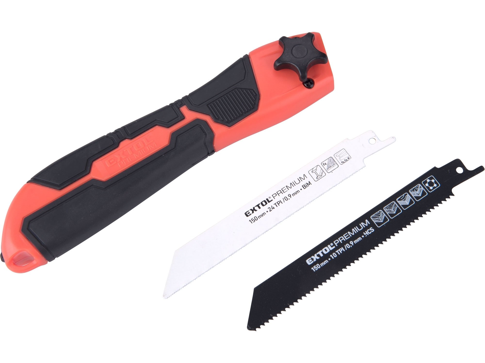 Pila na dřevo a kov se 2 vyměnitelnými listy Extol Premium 8806990