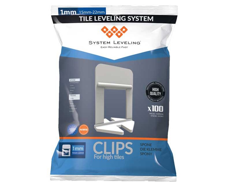 Spony System Leveling - 1mm 100ks vysoké