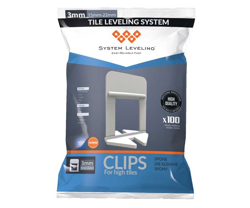 Spony System Leveling - 3mm 100ks vysoké