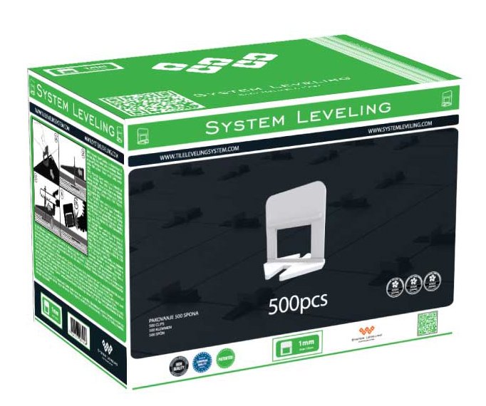 Spony System Leveling - 1mm 500ks