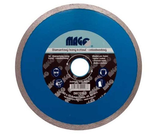 Kotouč diamantový řezný celoobvodový 180mm Magg DKCQ180
