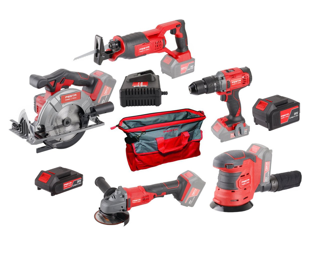 Festa 28101 SHARE20V sada aku nářadí 8ks v tašce