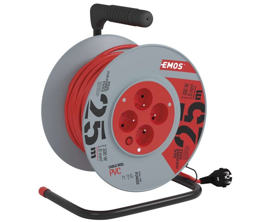 Šňůra prodlužovací na bubnu 4 zásuvky - 25m 3x1