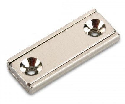 Magnet neodym kvádr 2 otvory - 50x13.5x5mm