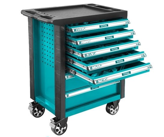 Vozík montážní s nářadím 162ks Total THPTCS71621