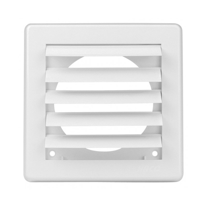 Mřížka větrací s gravitační žaluzií bílá - VM 200x200 G/150 B