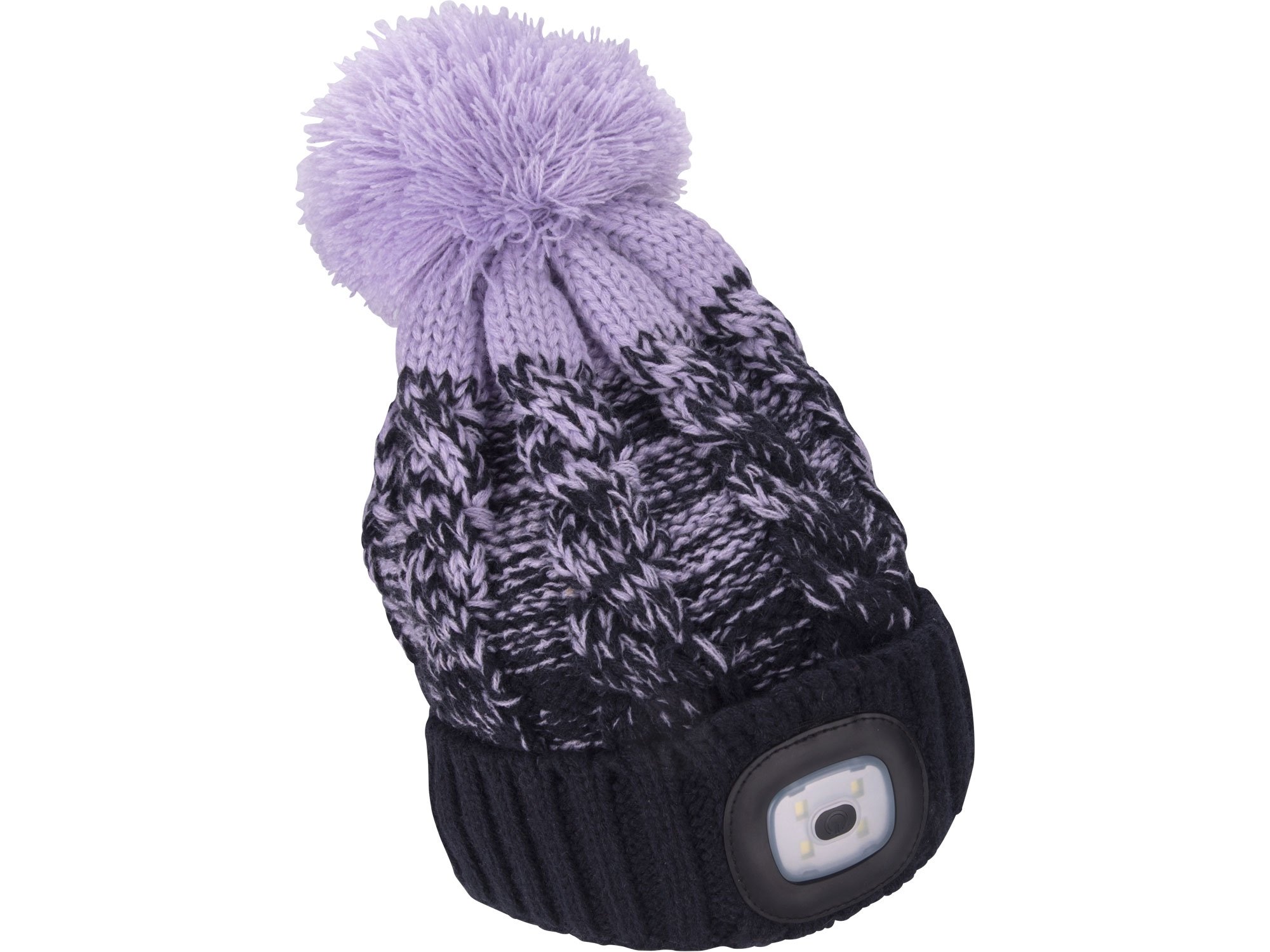 Čepice s čelovkou Extol Light - modrofialová s bambulí