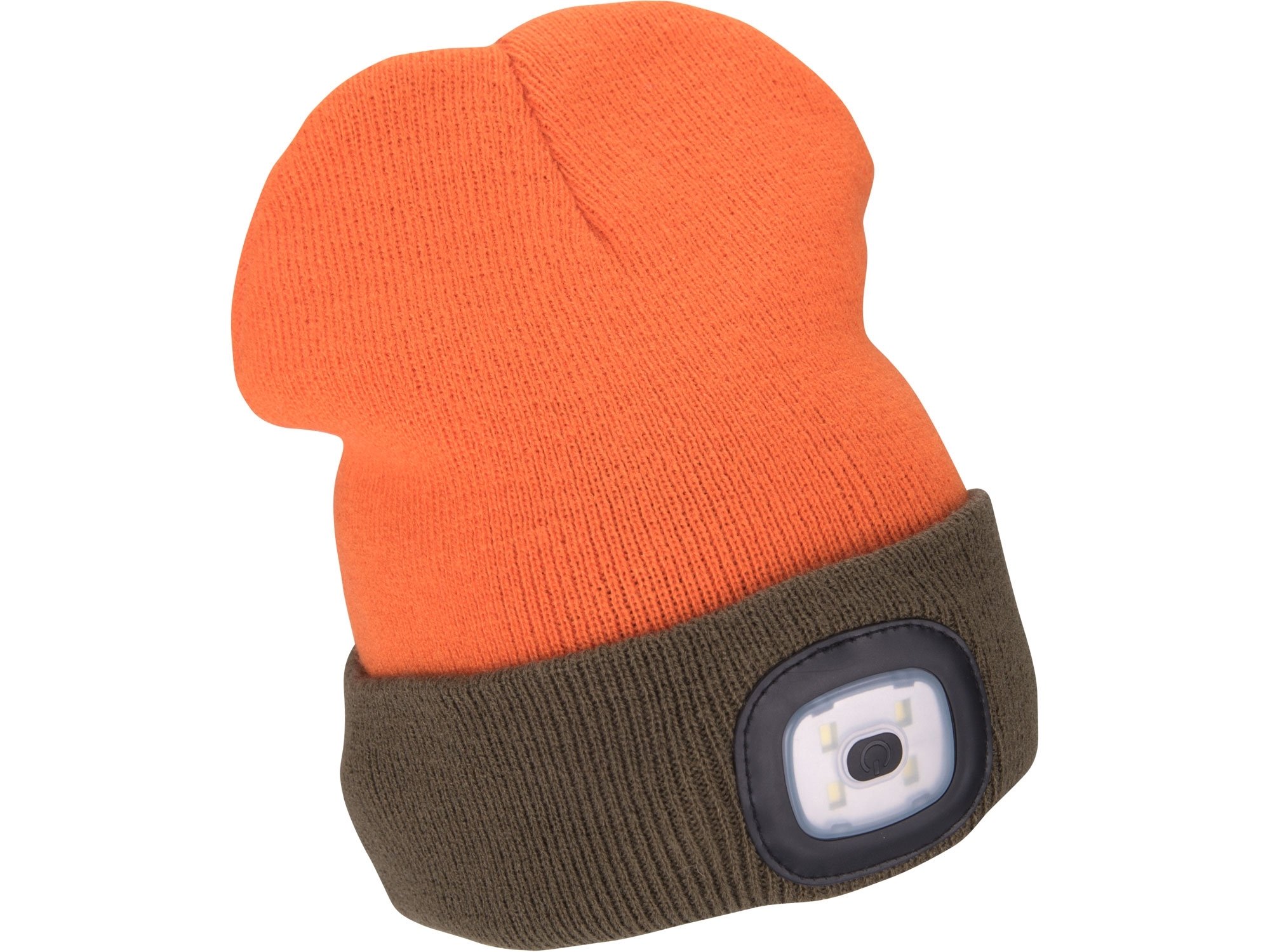 Čepice s čelovkou Extol Light - oboustranná oranžová/khaki