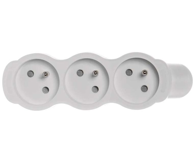 Vícezásuvka bílá samostatná - 3 zásuvky