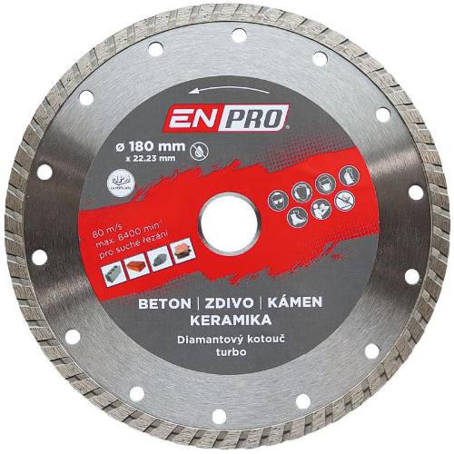 Kotouč diamantový turbo Ø 180 x 1.6 x 22.3 mm