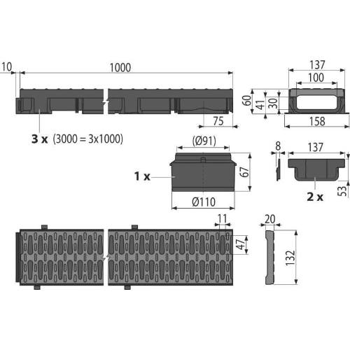 Garážový Low set 3 m (2× čelo