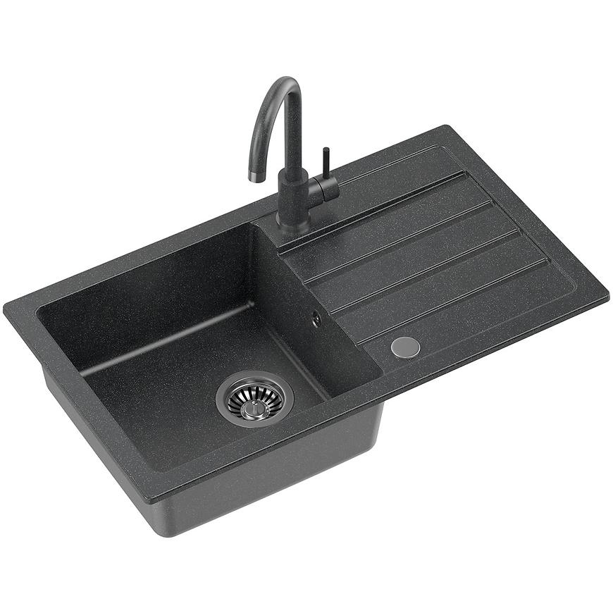 Dřez Amigo 770x440x176 černý + dřezová baterie Baumax