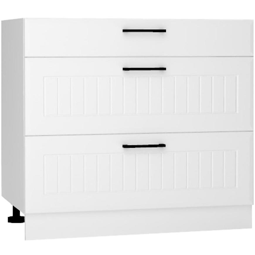 Kuchyňská skříňka Irma D90pc S/3 bílý puntík matt Baumax
