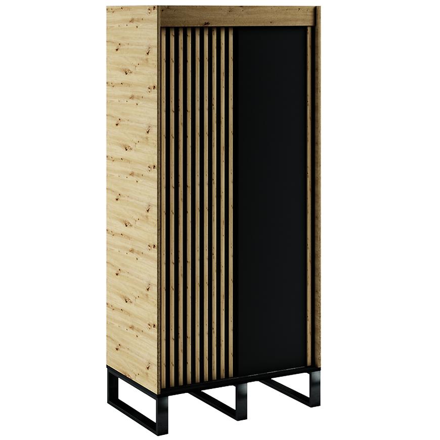 Skříň AMERICO LOFT 100 dub artisan/černá Baumax