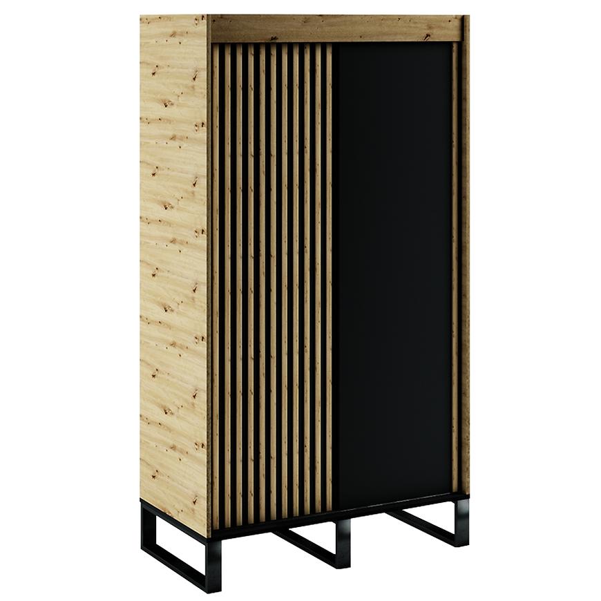 Skříň AMERICO LOFT 120 dub artisan/černá Baumax