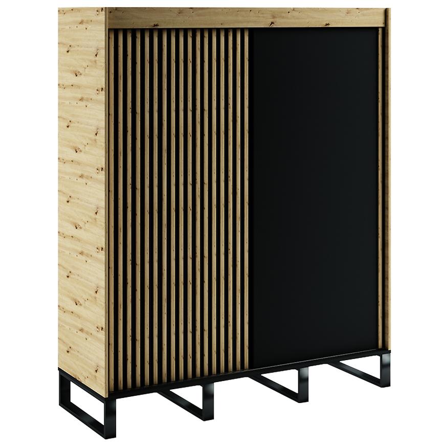 Skříň AMERICO LOFT 180 dub artisan/černá Baumax