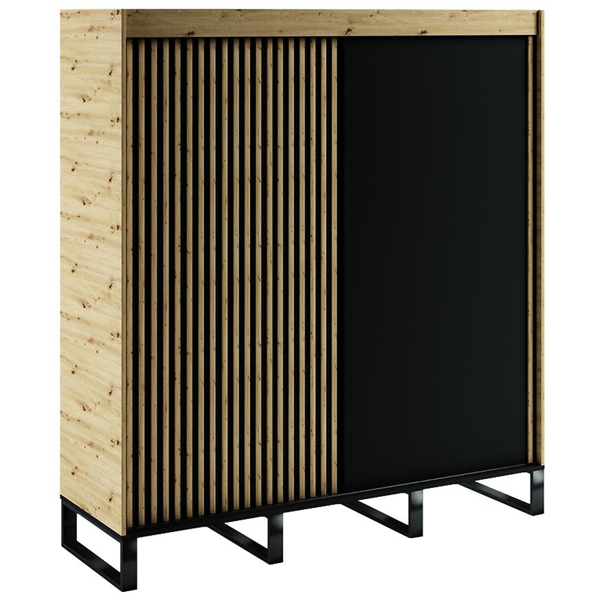 Skříň AMERICO LOFT 200 dub artisan/černá Baumax