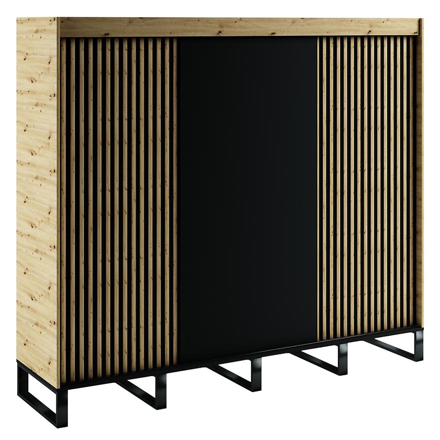Skříň AMERICO LOFT 250 dub artisan/černá Baumax