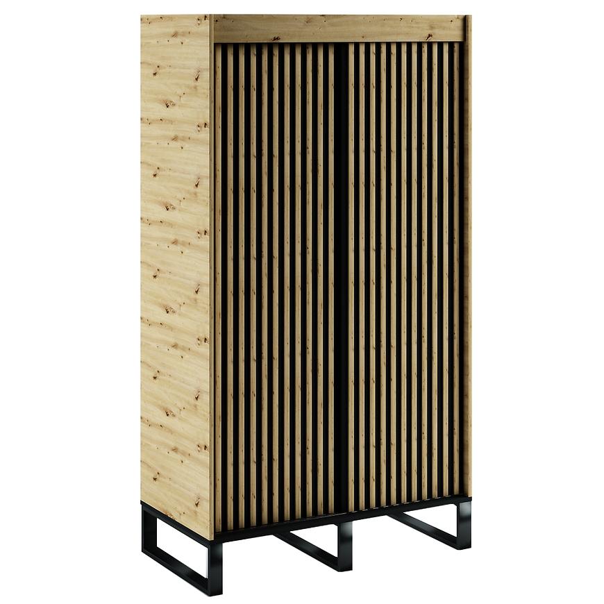 Skříň AMERICO LOFT1 120 dub artisan/černá Baumax