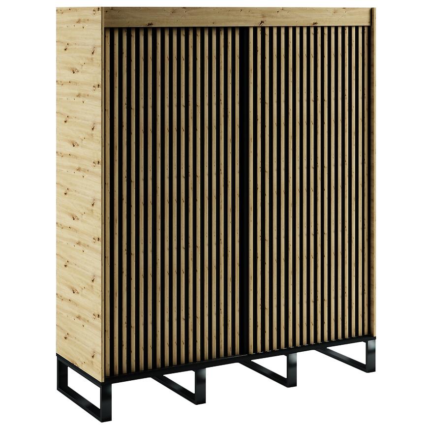 Skříň AMERICO LOFT1 180 dub artisan/černá Baumax