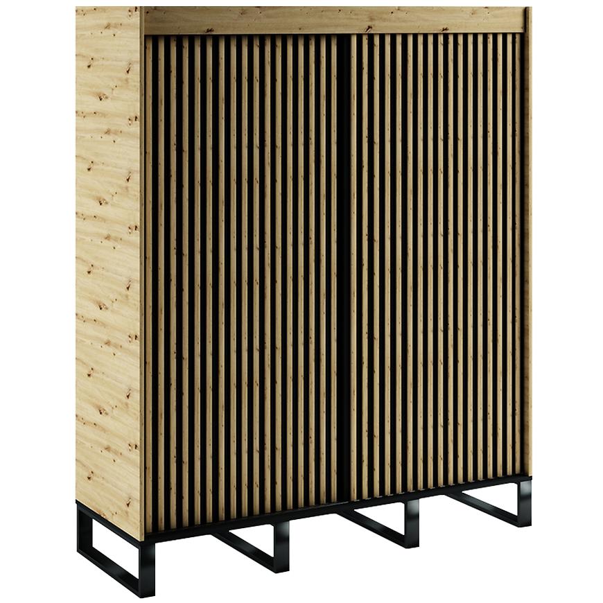 Skříň AMERICO LOFT1 200 dub artisan/černá Baumax
