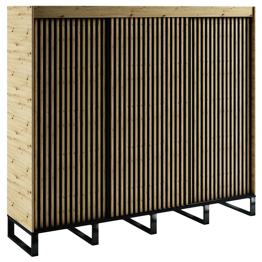 Skříň AMERICO LOFT1 250 dub artisan/černá Baumax