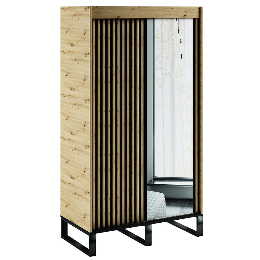 Skříň AMERICO LOFT2 120 dub artisan/černá Baumax