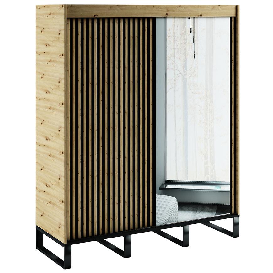 Skříň AMERICO LOFT2 180 dub artisan/černá Baumax