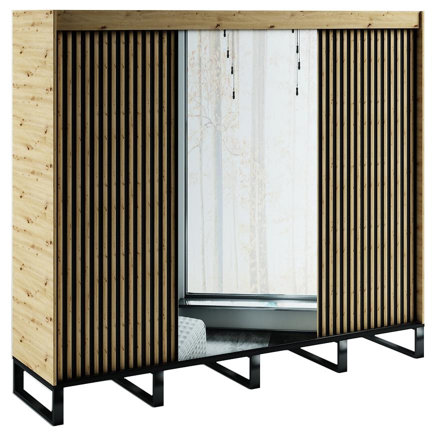 Skříň AMERICO LOFT2 250 dub artisan/černá Baumax