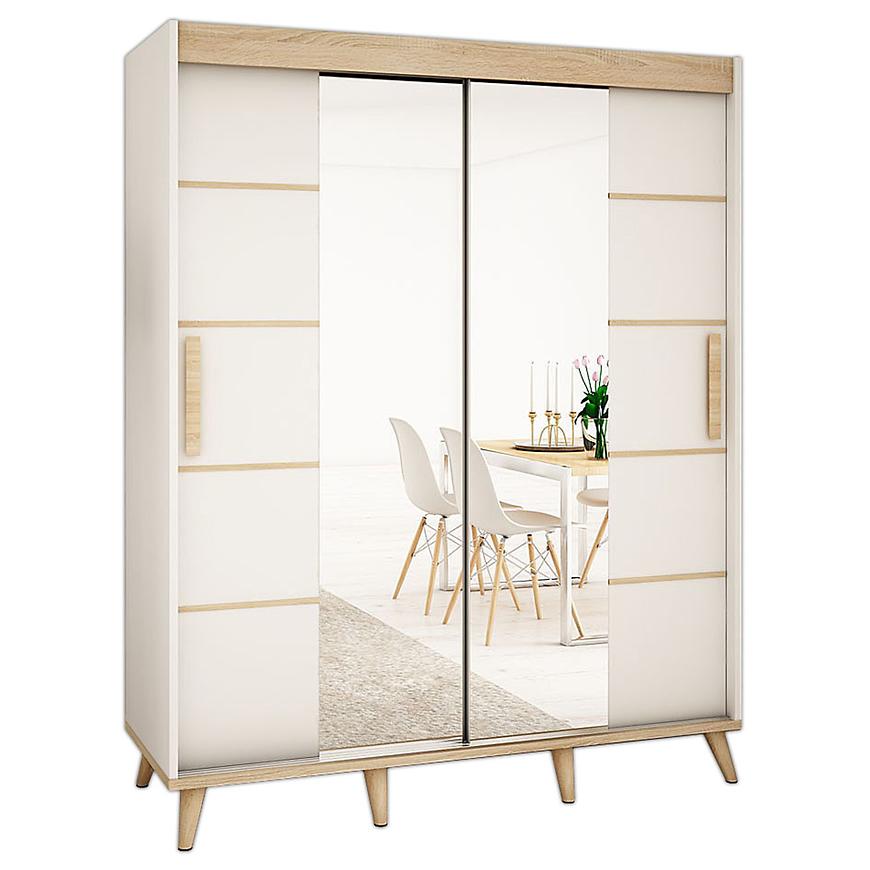 Skříň Skandi V4 200 bílá mat/sonoma Baumax